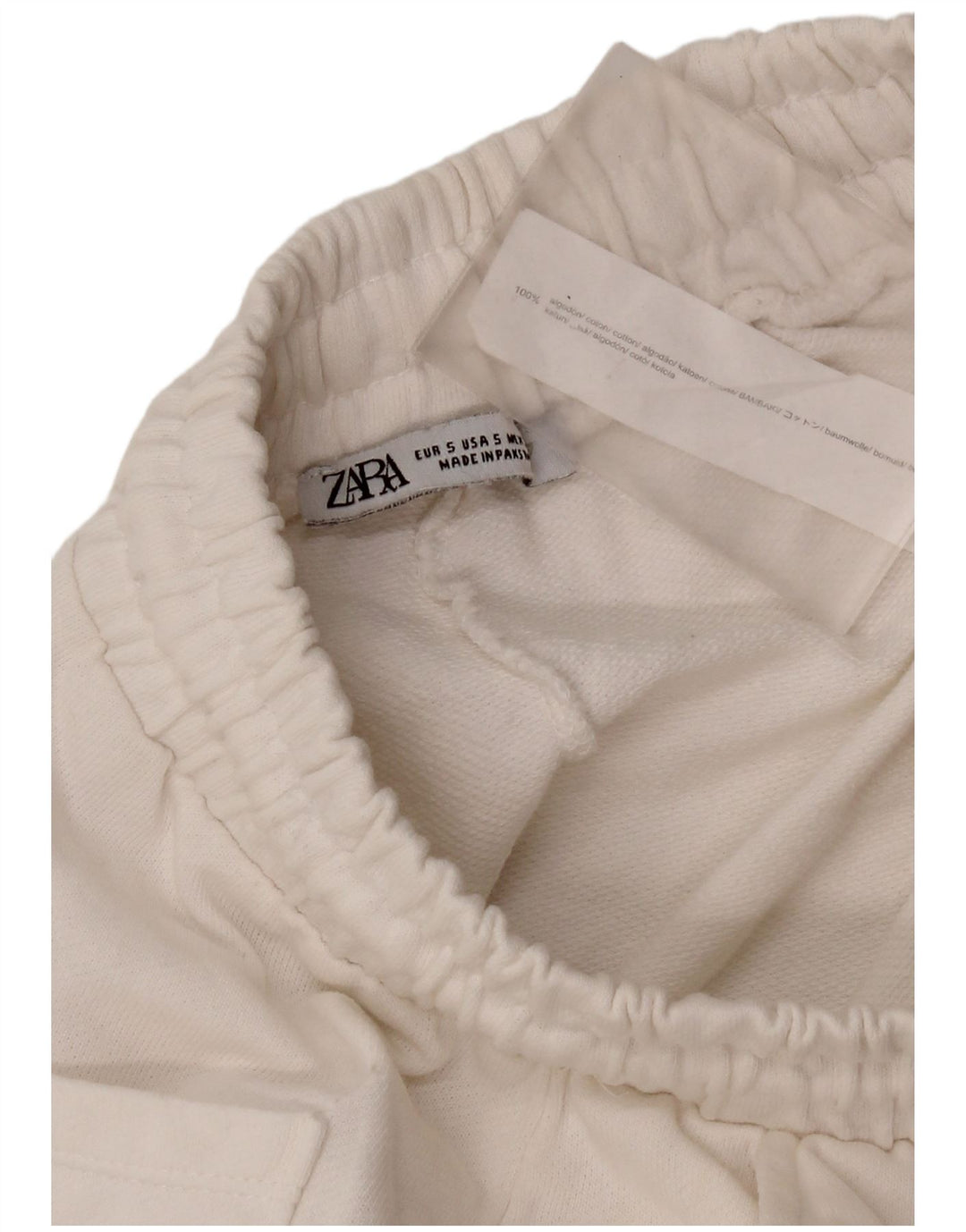 Zara Womens Regular Hot Pants UK 8 Pequeno Algodão Branco
