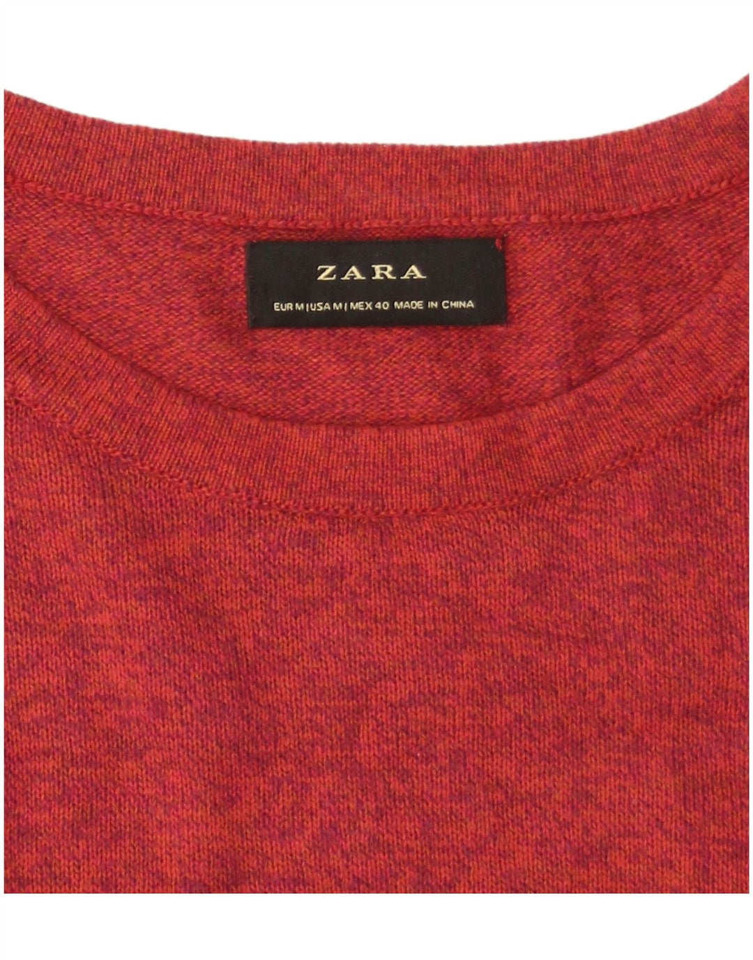Suéter masculino Zara com gola canoa médio vermelho manchado