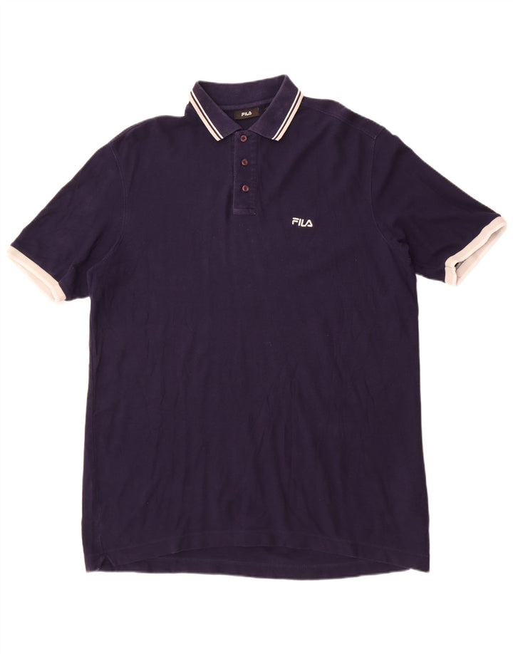 Camisa polo masculina Fila XL azul marinho algodão