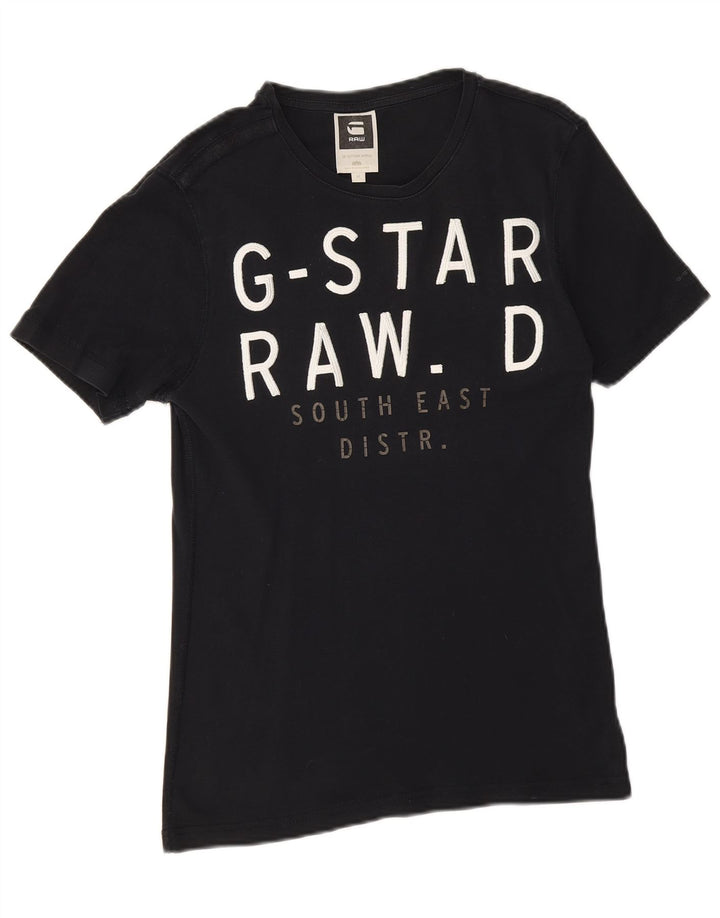 Camiseta feminina G-Star com estampa gráfica UK 12 médio azul marinho