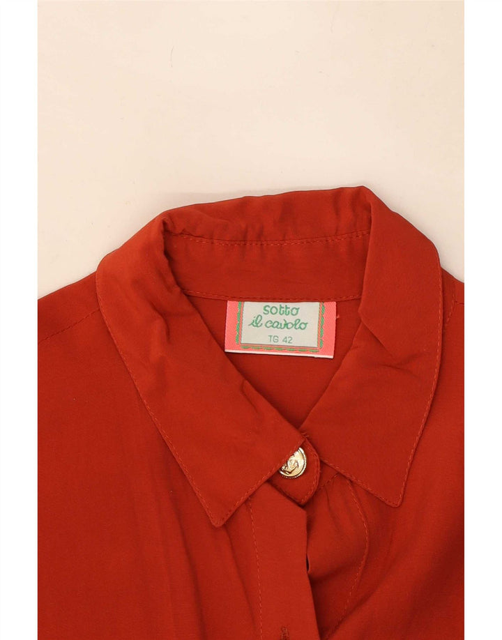 Blusa feminina vintage com estampa gráfica IT 42 viscose vermelha média