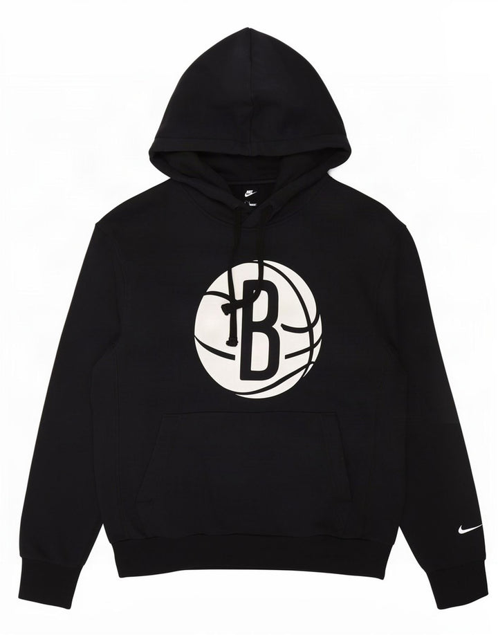 Moletom com capuz gráfico Nike Brooklyn Nets masculino pequeno algodão preto