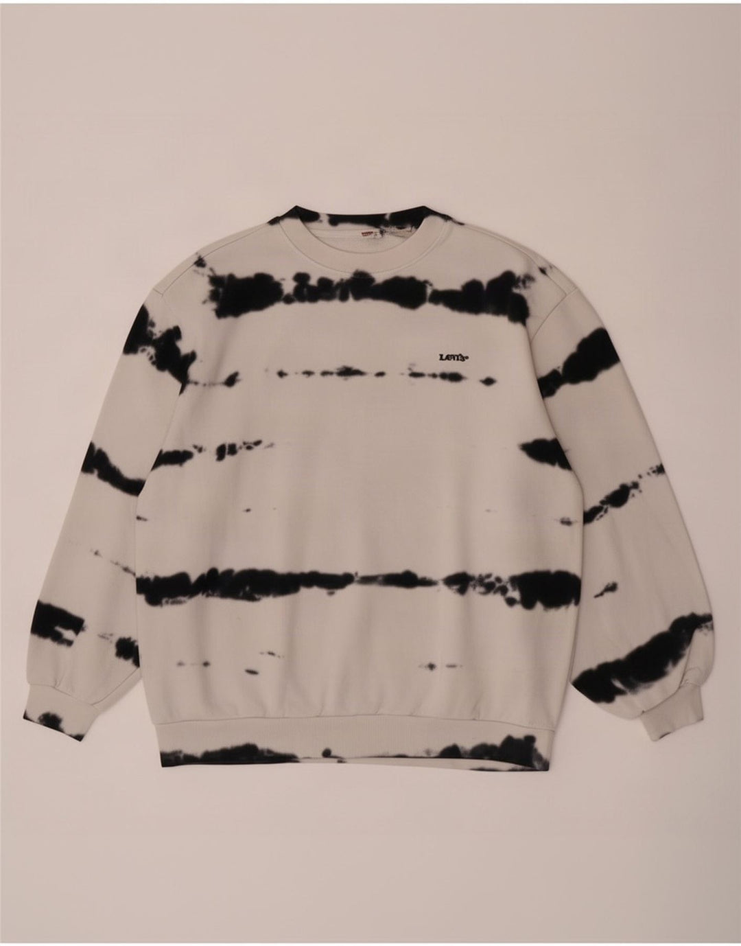 Levi's Moletom Masculino Jumper Médio Off White Tie Dye Algodão
