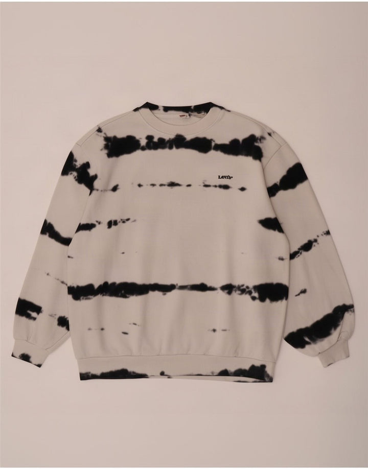 Levi's Moletom Masculino Jumper Médio Off White Tie Dye Algodão