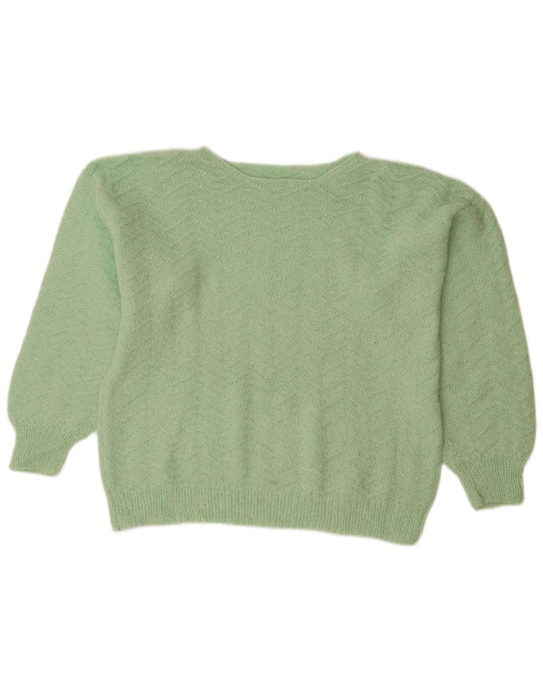 Suéter feminino VINTAGE com gola canoa UK 18 XL verde