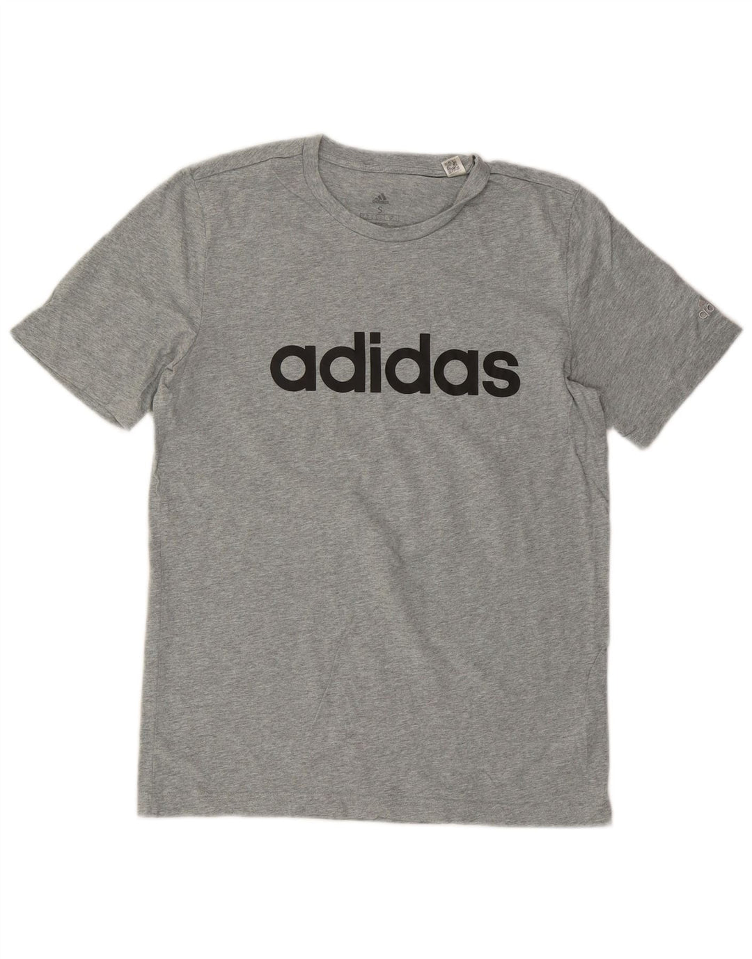 ADIDAS Camiseta masculina gráfica top pequeno algodão cinza