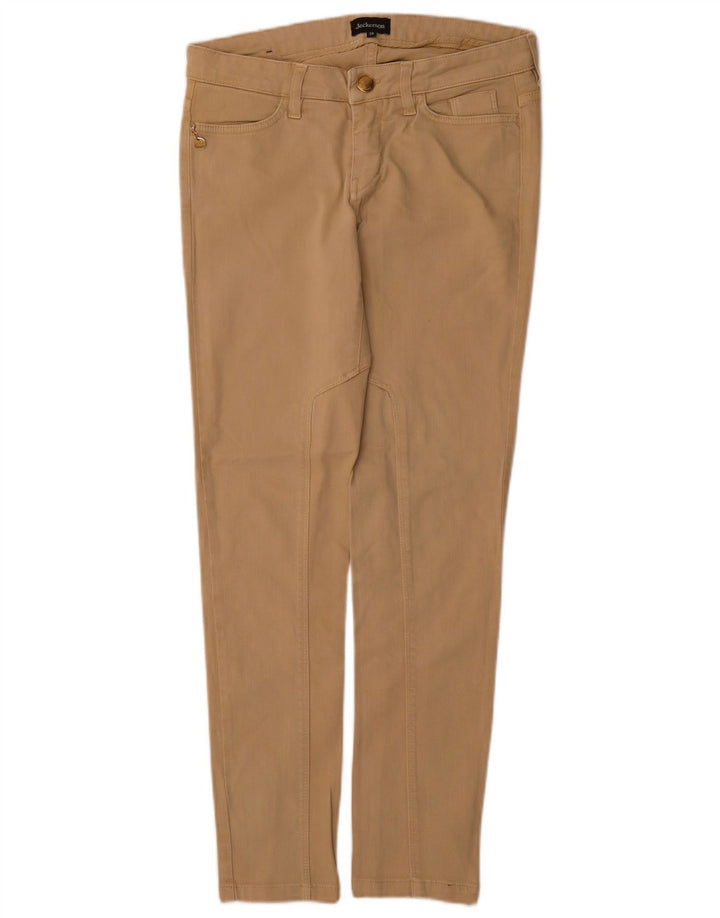 Calça feminina casual justa JECKERSON W28 L29 algodão bege