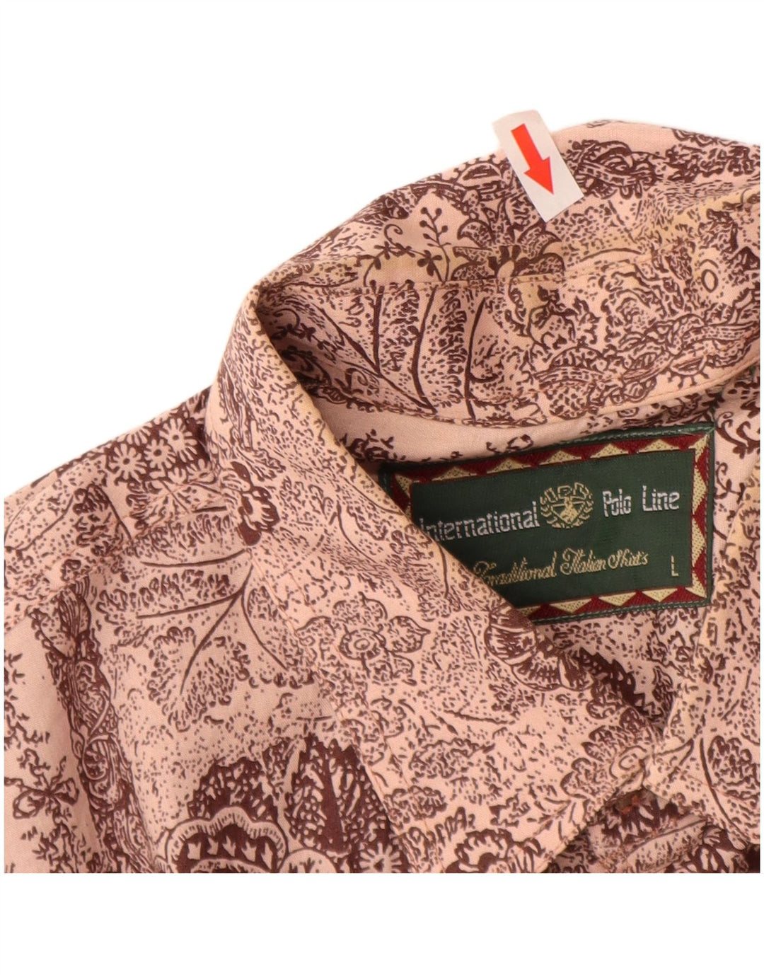 Camisa masculina INTERNATIONAL grande algodão paisley marrom