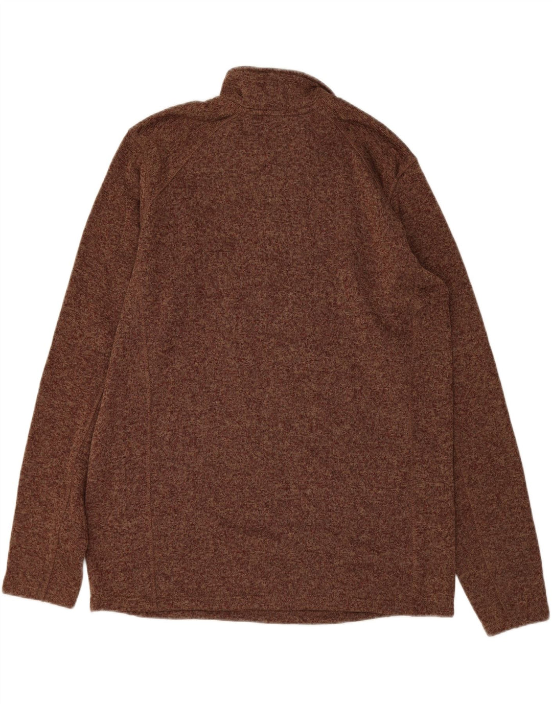 EDDIE BAUER Mens Tall Zip Neck Sweatshirt Jumper XL Brown Flecked Vintage Eddie Bauer and Second-Hand Eddie Bauer from Messina Hembry 