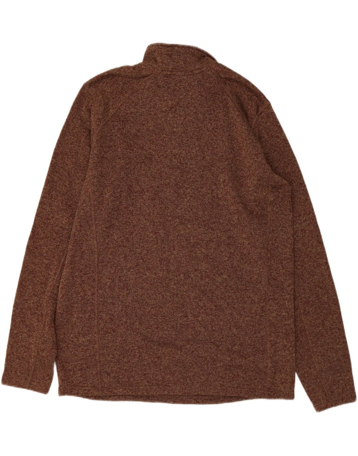 EDDIE BAUER Mens Tall Zip Neck Sweatshirt Jumper XL Brown Flecked Vintage Eddie Bauer and Second-Hand Eddie Bauer from Messina Hembry 