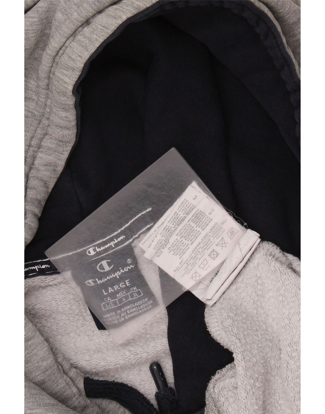 Jumper masculino com capuz Champion grande algodão cinza