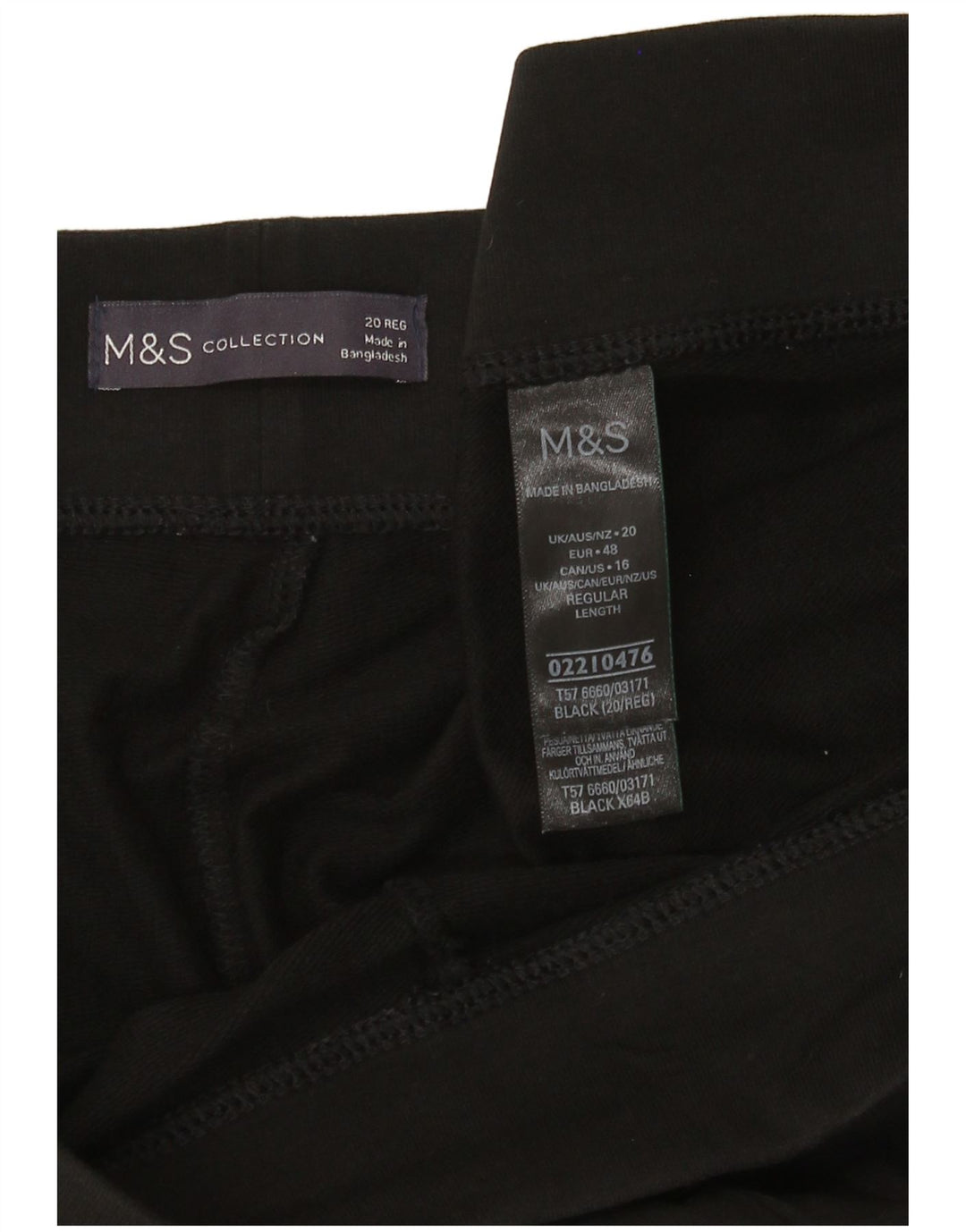Leggings femininos Marks & Spencer UK 20 2XL algodão preto