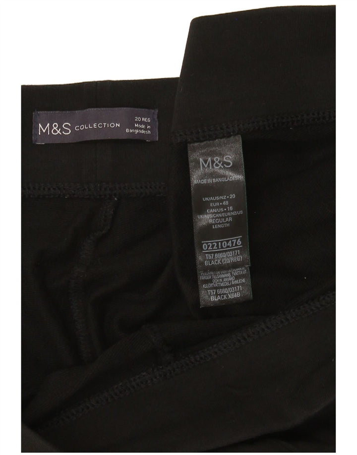 Leggings femininos Marks & Spencer UK 20 2XL algodão preto