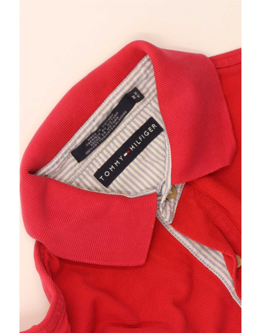 Camisa polo masculina Tommy Hilfiger médio algodão vermelho