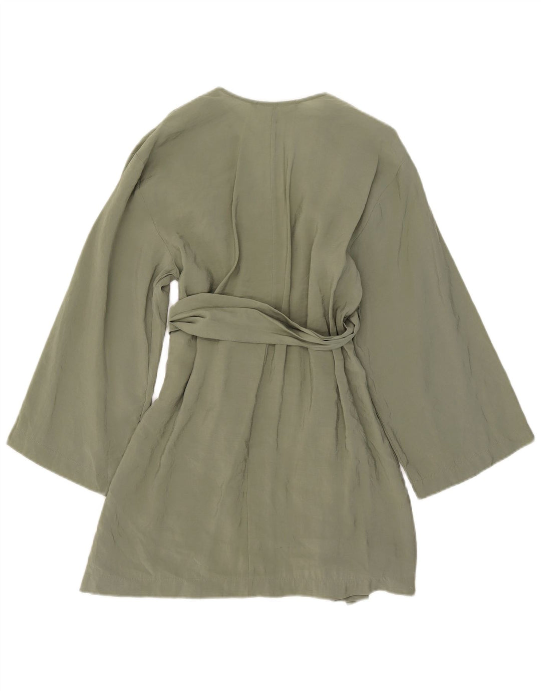 Vestido feminino Zara UK 10 pequeno modal cáqui