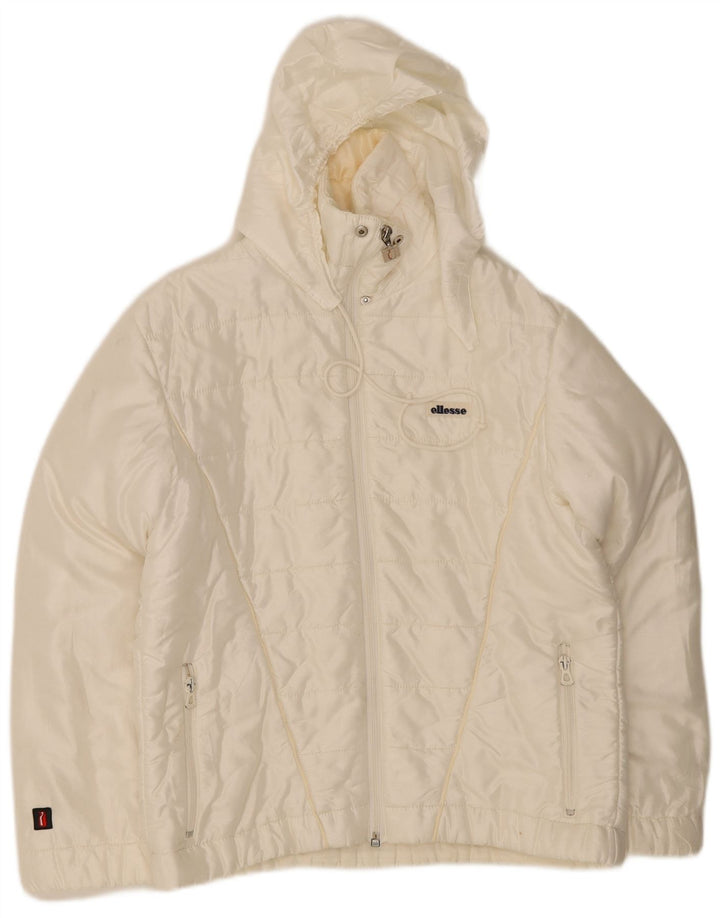 Jaqueta feminina acolchoada com capuz Ellesse IT 42 médio off white