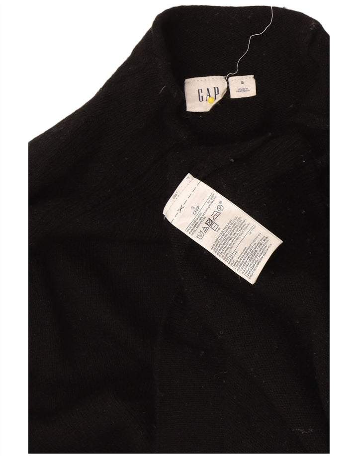 Suéter feminino Gap com gola tartaruga Reino Unido 10 lã merino preta pequena