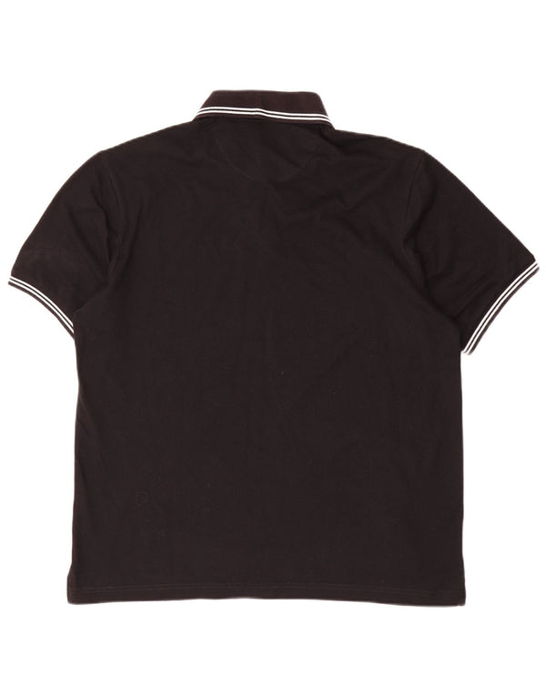 Camisa polo masculina Champion Easy Fit grande algodão listrado preto