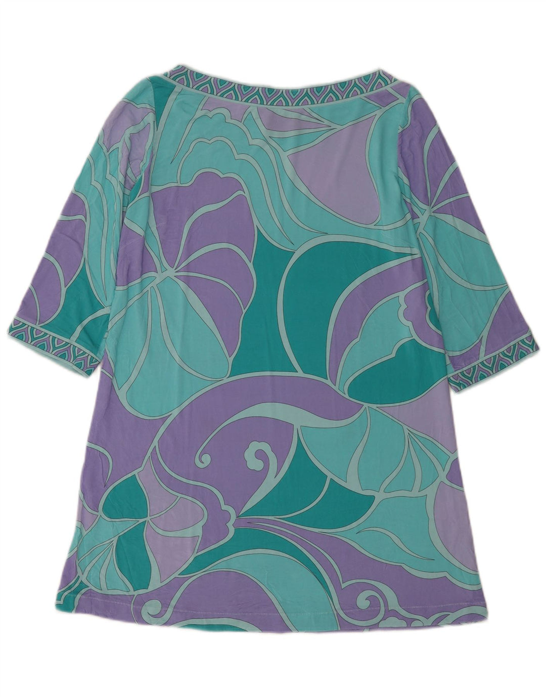 Vestido túnica feminino Luisa Spagnoli com padrão abstrato Reino Unido 10 pequeno multicolorido