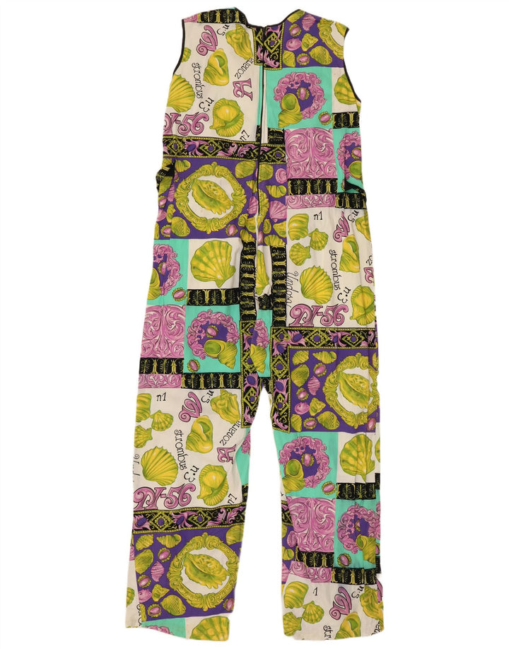 Macacão gráfico feminino vintage UK 12 retalhos multicoloridos médios