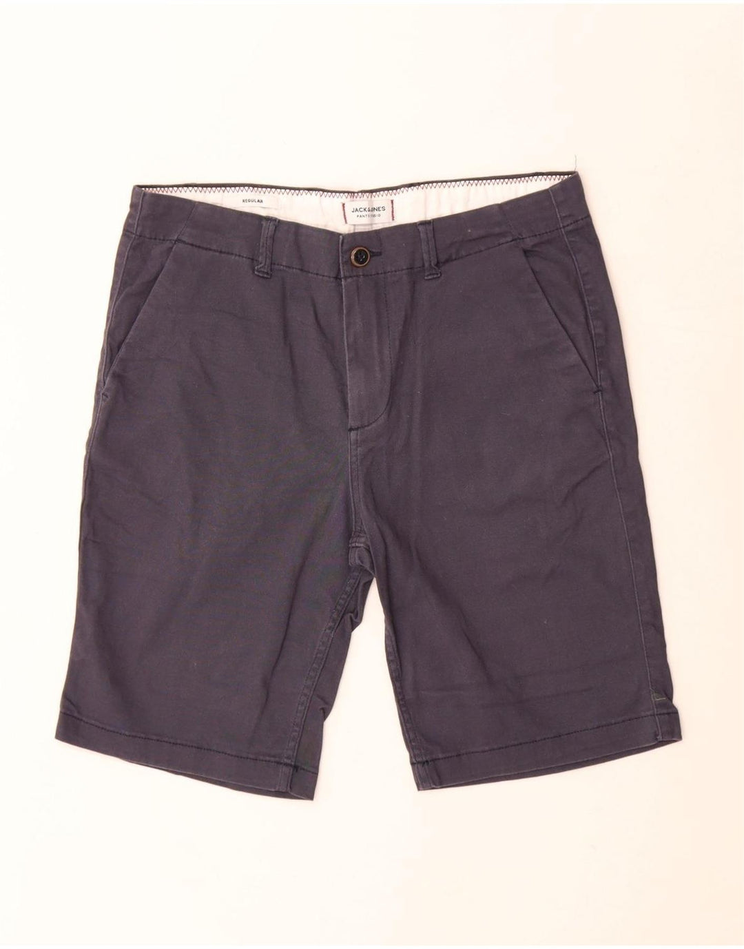 JACK & JONES Mens Regular Fit Chino Shorts W30 Médio Algodão Azul Marinho