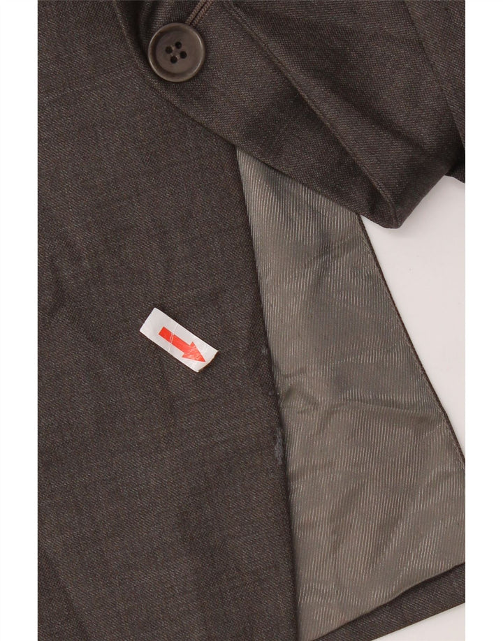 Jaqueta blazer masculina de 3 botões Marks & Spencer Reino Unido 44 XL cinza nova lã