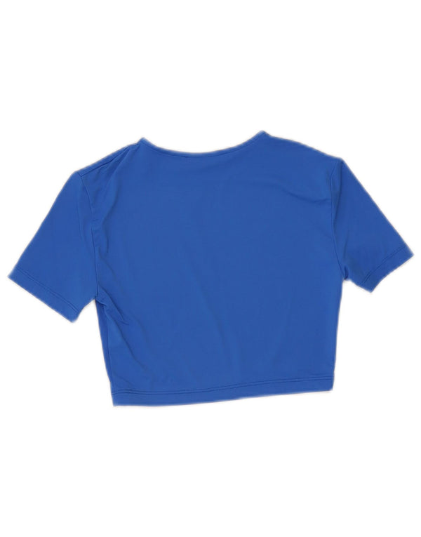 Camiseta Zara Feminina Crop Top UK 8 Pequeno Azul