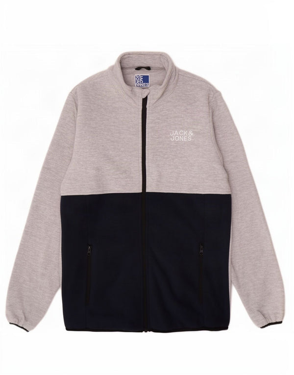 Jaqueta de lã masculina Jack & Jones 15-16 anos cinza colorblock poliéster