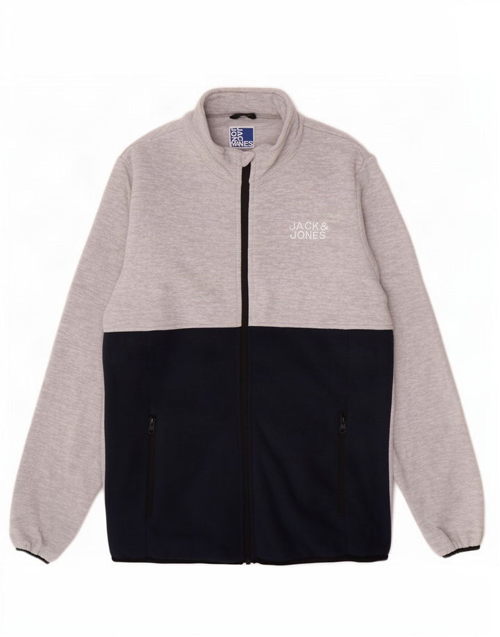 Jaqueta de lã masculina Jack & Jones 15-16 anos cinza colorblock poliéster