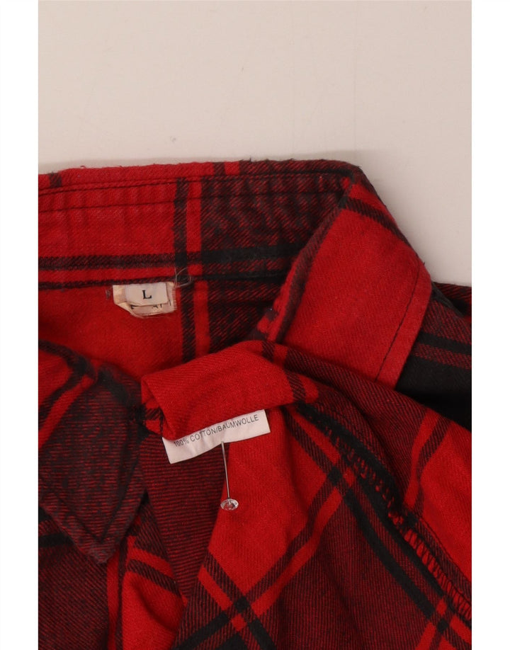 Camisa masculina de flanela Ranger grande algodão xadrez vermelho