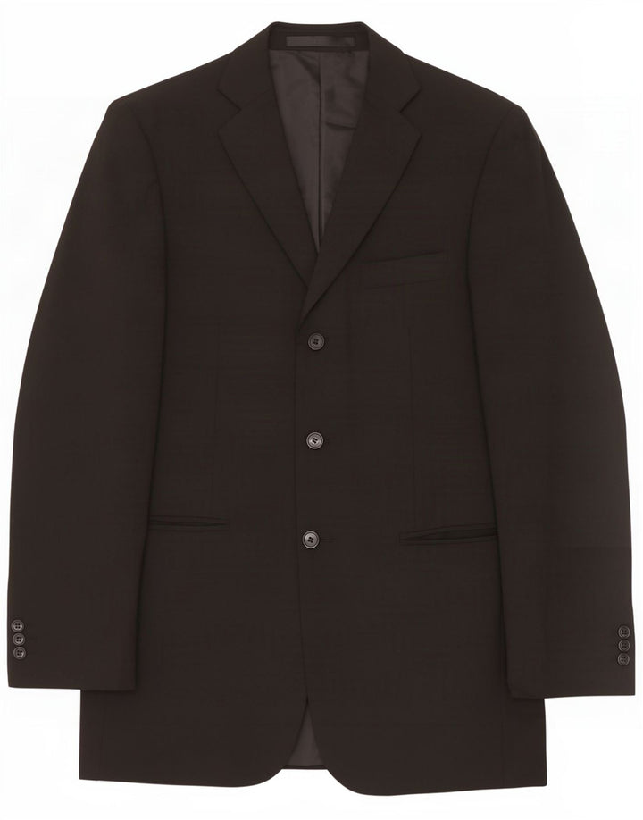 Jaqueta Blazer Masculina de 3 Botões Marks & Spencer UK 38 Poliéster Preto Médio
