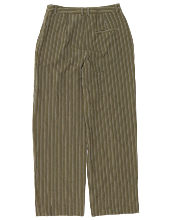 Calça casual feminina Topshop cintura alta Reino Unido 8 pequena W28 L30 listrada verde