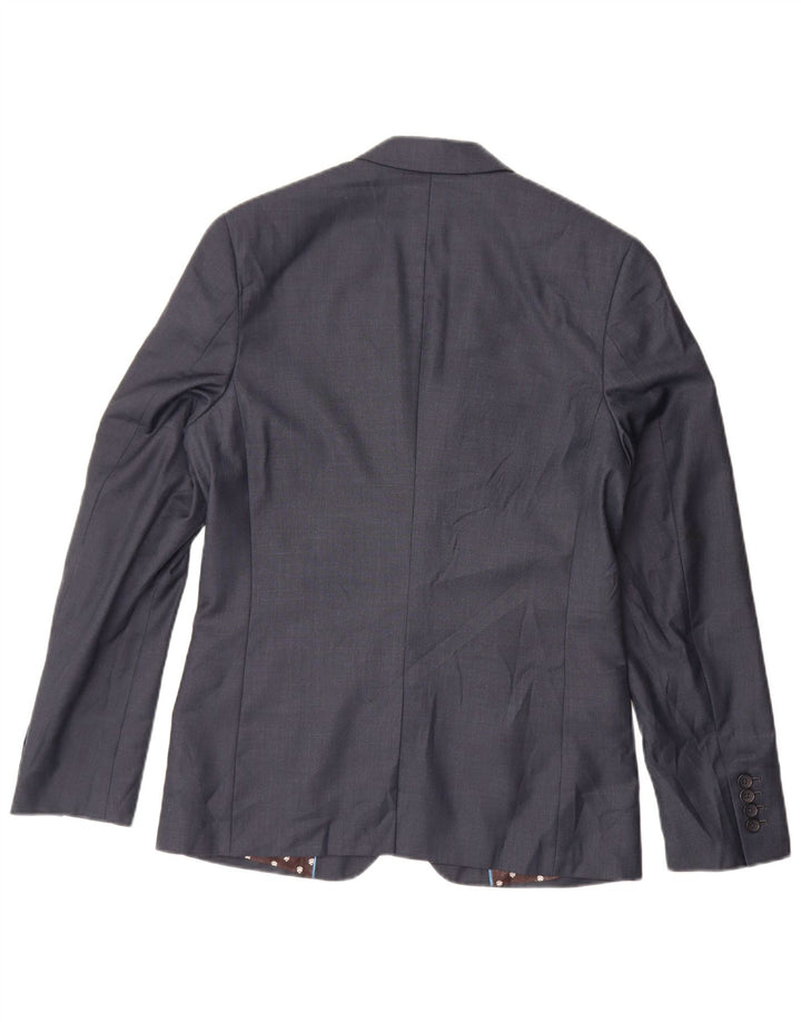 Jaqueta blazer masculina Penguin com 2 botões Reino Unido 36 poliéster azul marinho pequeno
