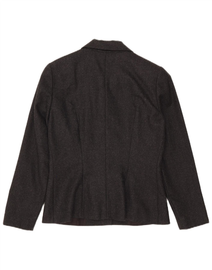 Jaqueta blazer feminina VINTAGE com 5 botões IT 44 lã manchada cinza médio