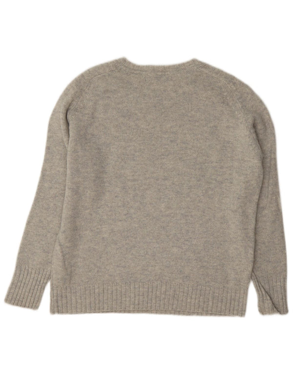 Suéter feminino Marks & Spencer com gola canoa Reino Unido 12 médio azul manchado