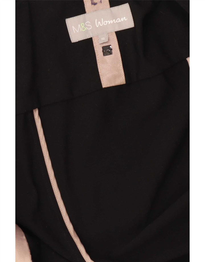 Jaqueta Blazer aberta feminina Marks & Spencer Reino Unido 10 pequena preta