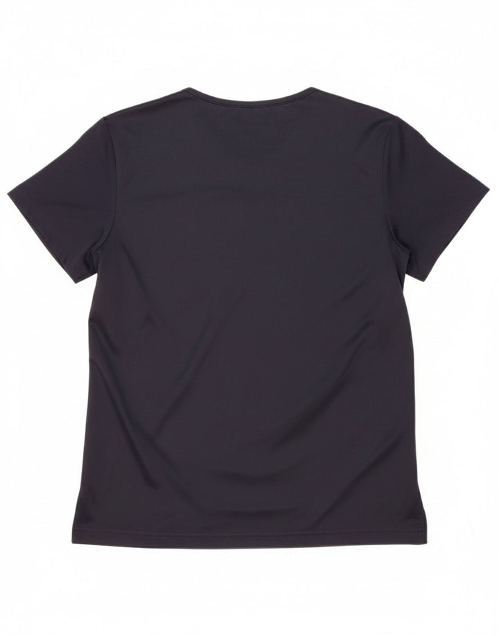 ADIDAS Camiseta Feminina Oversized Top UK 10 Pequeno Azul Marinho Algodão