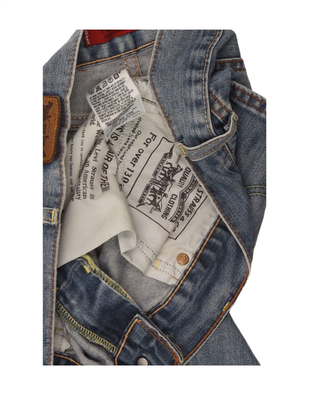 Jeans retos femininos Levi's W31 L34 algodão azul
