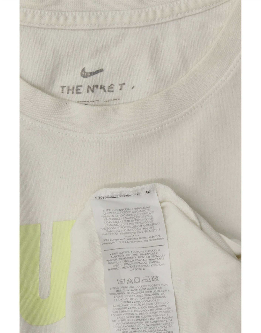 Camiseta gráfica masculina Nike grande algodão branco
