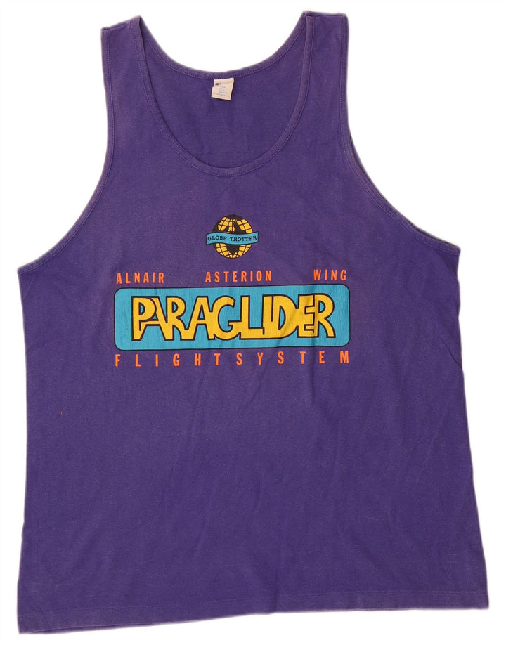 Colete gráfico masculino Champion grande algodão roxo