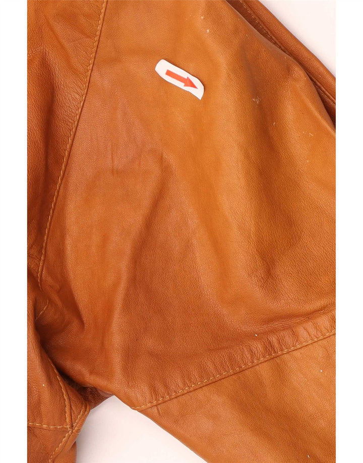 Jaqueta de couro feminina vintage EU 44 XL marrom
