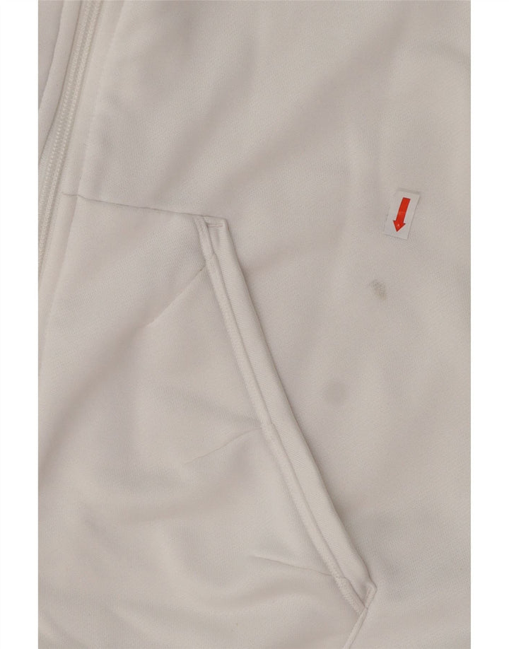 ADIDAS Womens Zip Hoodie Sweater UK 16 Grande Branco Colourblock Poliéster