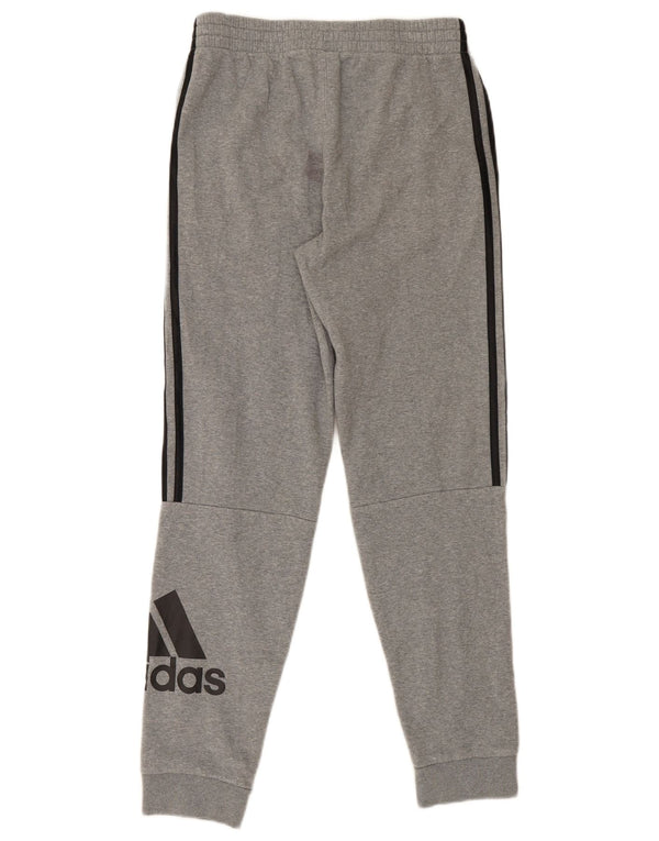 Adidas meninos calças de treino gráfico joggers 13-14 anos XL cinza algodão