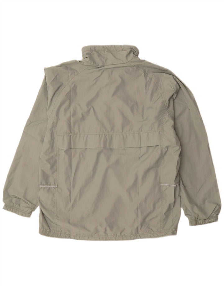 Jaqueta de chuva masculina Asics Loose Fit pulôver Reino Unido 36 poliéster cinza pequeno