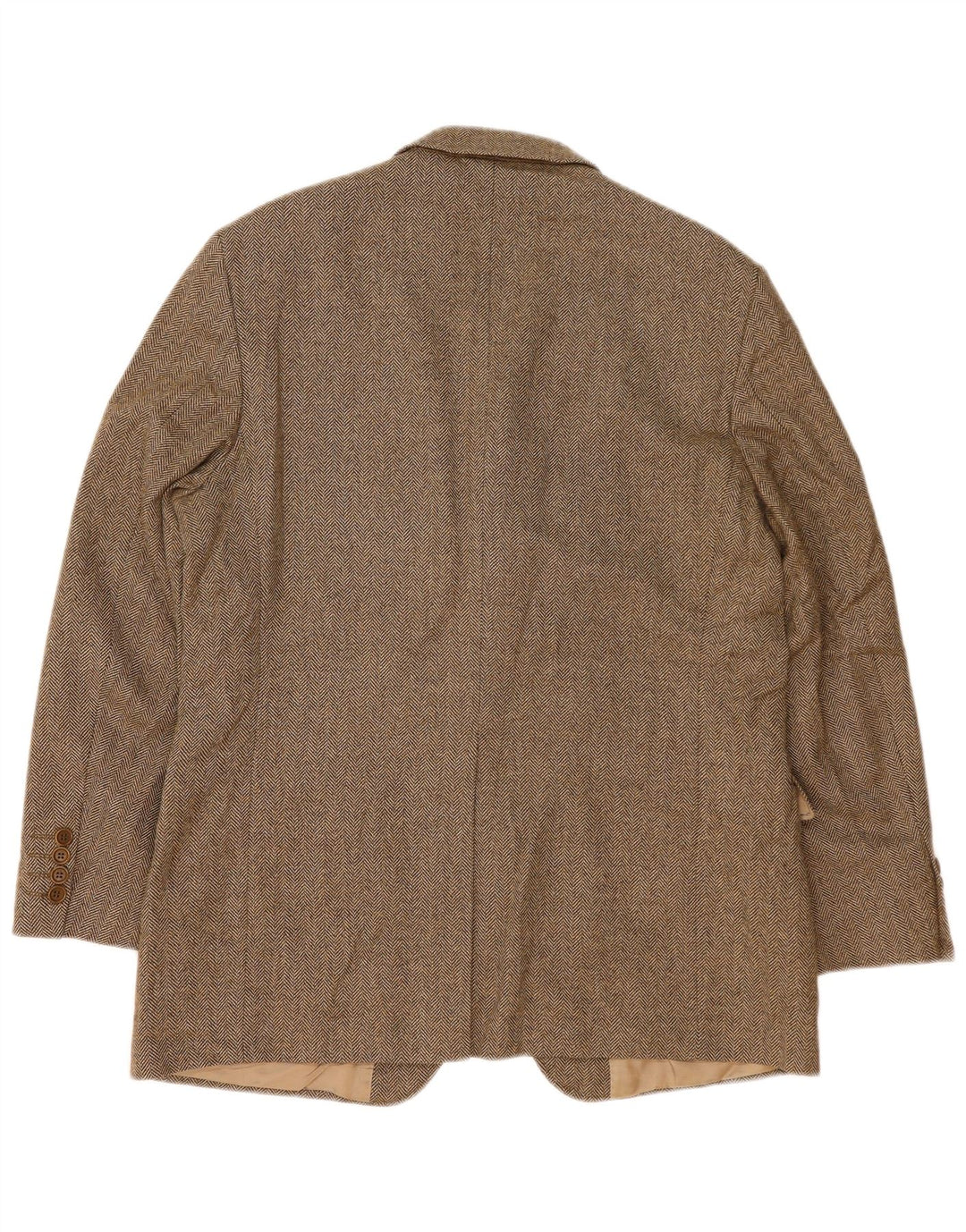 Jaqueta blazer masculina de 3 botões Marks & Spencer UK 42 grande espinha de peixe marrom