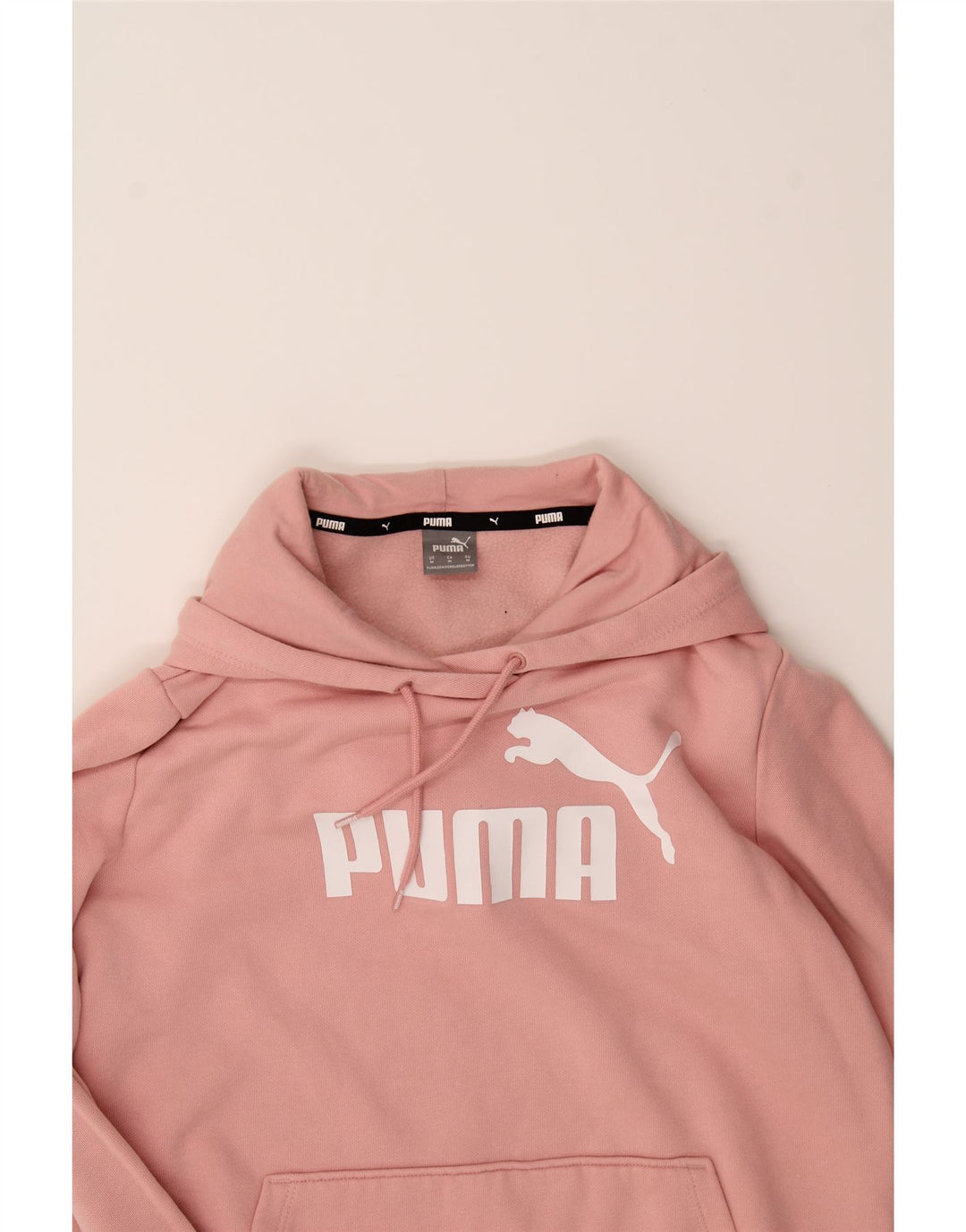 PUMA Womens Graphic Hoodie Jumper UK 14 Medium Pink Cotton Vintage Puma and Second-Hand Puma from Messina Hembry 