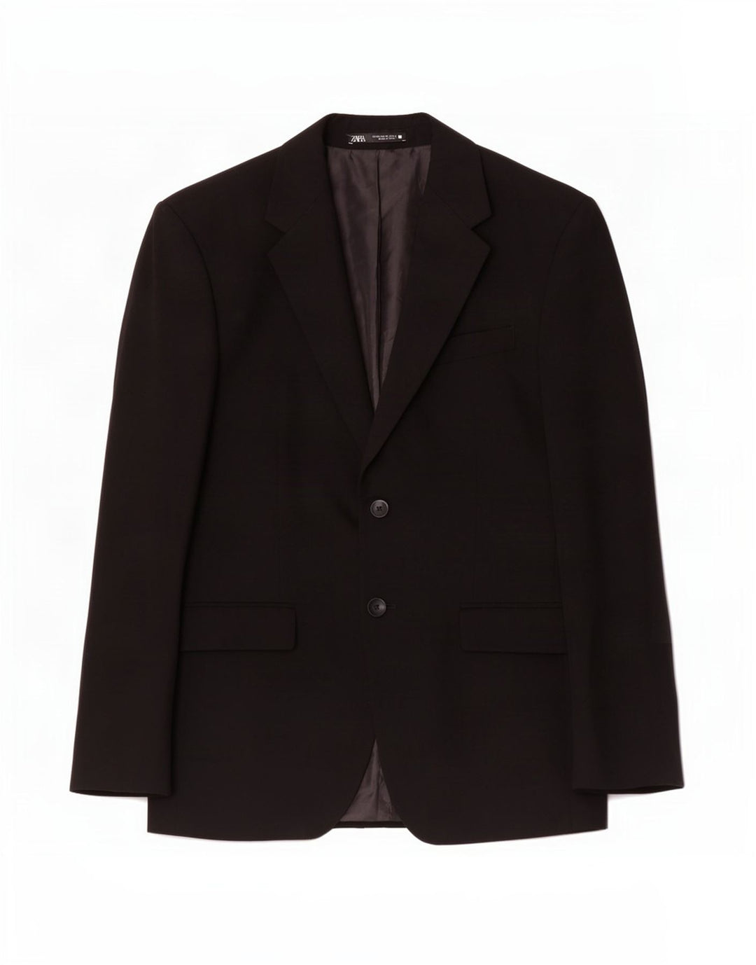 Jaqueta blazer masculina Zara com 2 botões EU 48 Viscose preta média