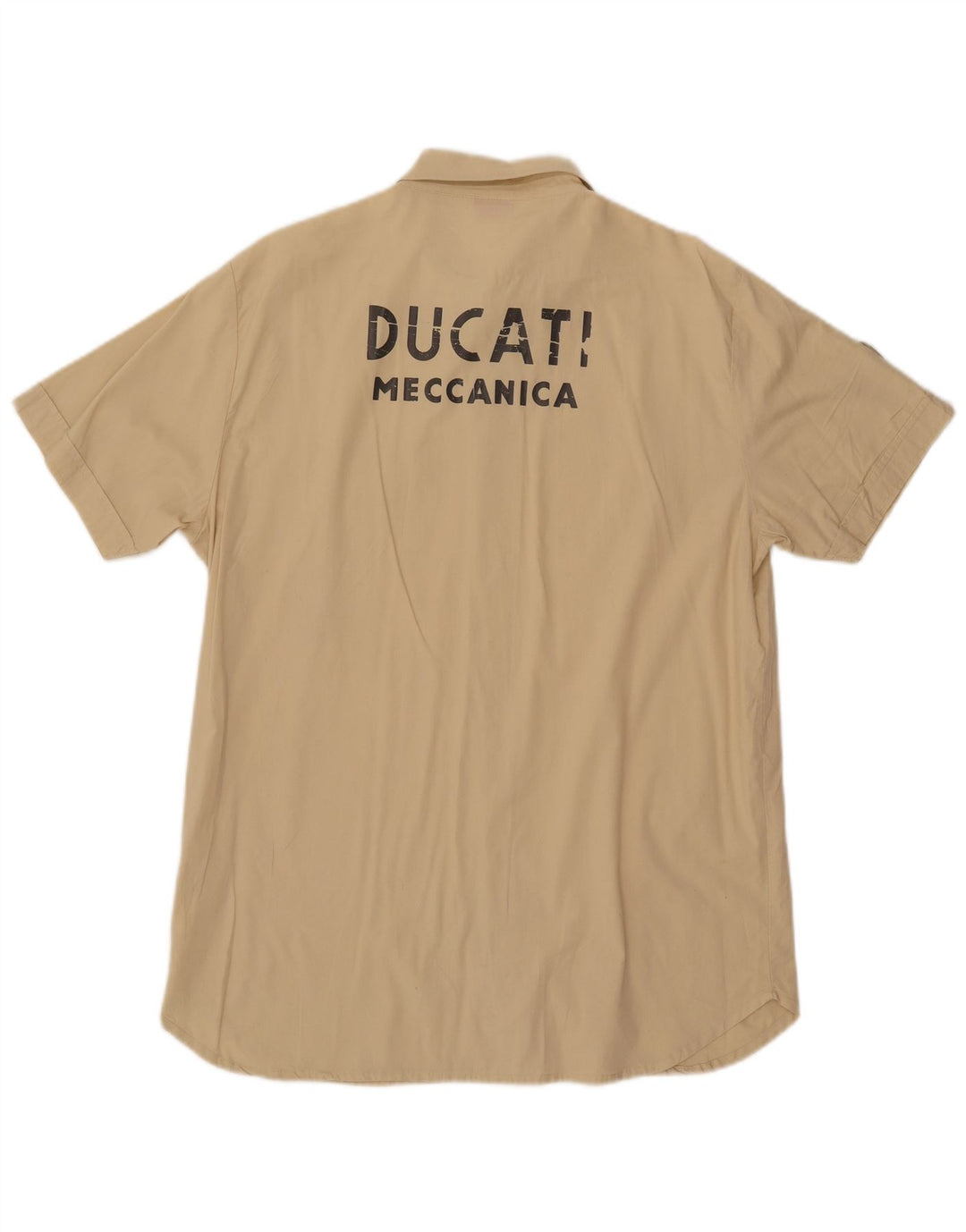 Camisa masculina gráfica DUCATI de manga curta grande algodão bege