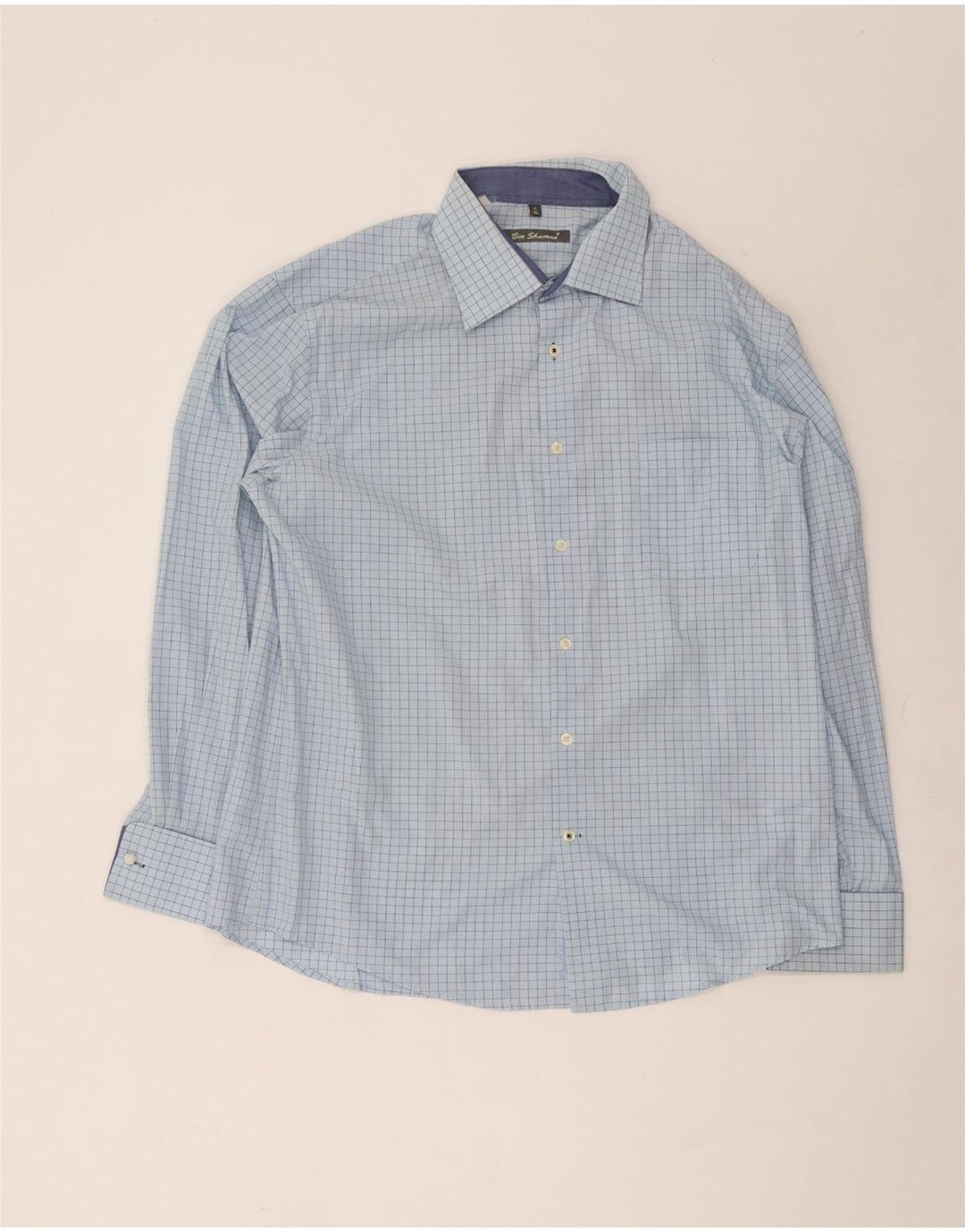 Camisa formal masculina Ben Sherman XL azul xadrez algodão
