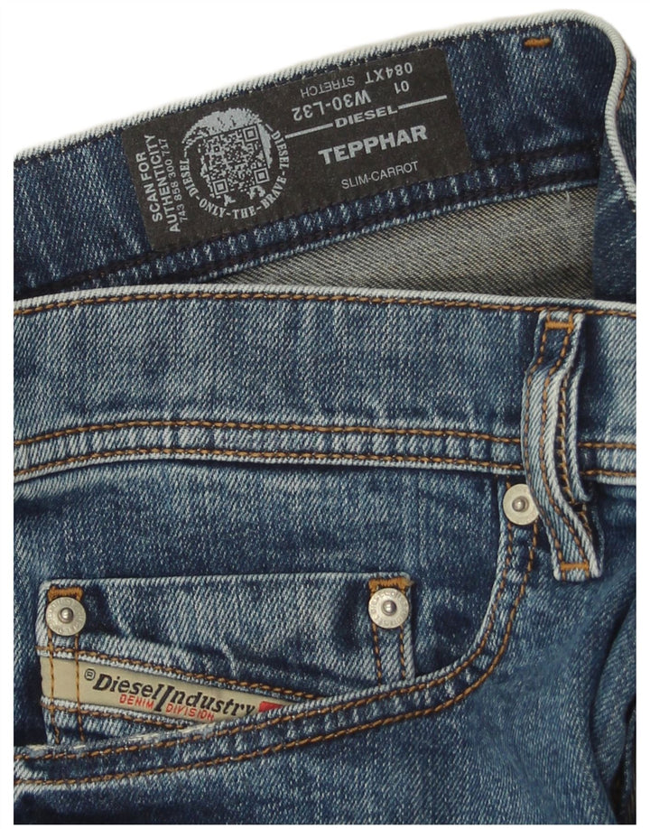 Diesel Feminino Carrot Slim Jeans W30 L32 Azul Algodão
